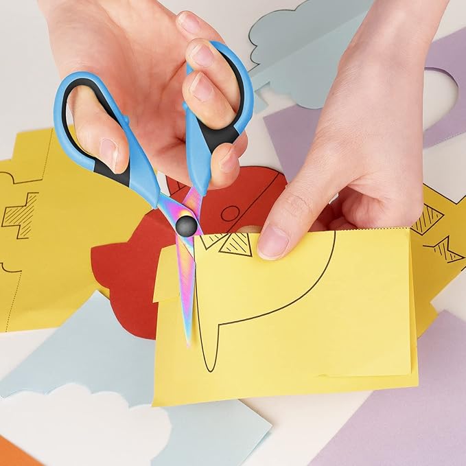 Tailor Scissors, Sharp Titanium Blades, Soft Grip Handle, Multi-Purpose Scissors Set of 3 Suitable for Families, Crafting, Office, and School Use, Blue/Black