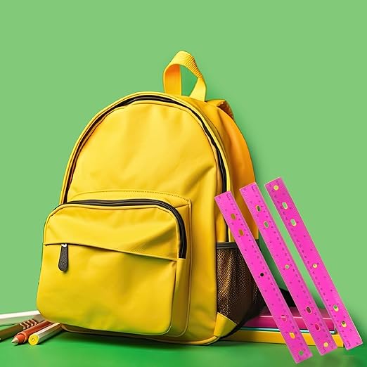 28 Pack Plastic Ruler 12 Inch Transparent Rulers - Metric Bulk for Kids School Office Classroom, Pink