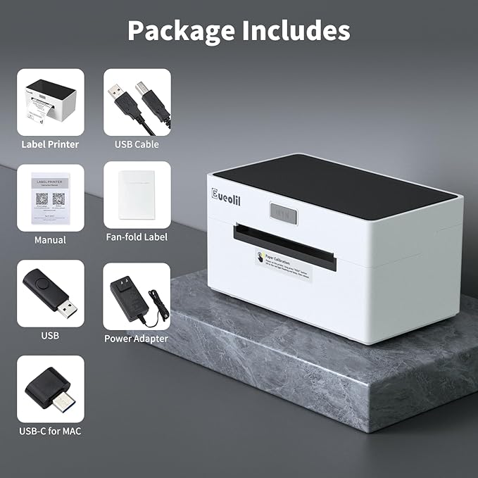 Bluetooth Shipping Thermal Label Printer, Portable 4×6 Label Makers for Small Business,Compatible with Android、iPhone、Windows&Mac,Widely Used for Home&Small Businesses and Office