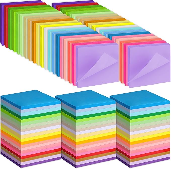 100 Pack Sticky Notes Bulk 3 x 3 in Self-Stick Note Pads Colorful Posted Note in 20 Colors Adhesive Paper Memo 50 Sheets/Pad Easy to Post for Office Home School Meetings Notebook Wall Door Window