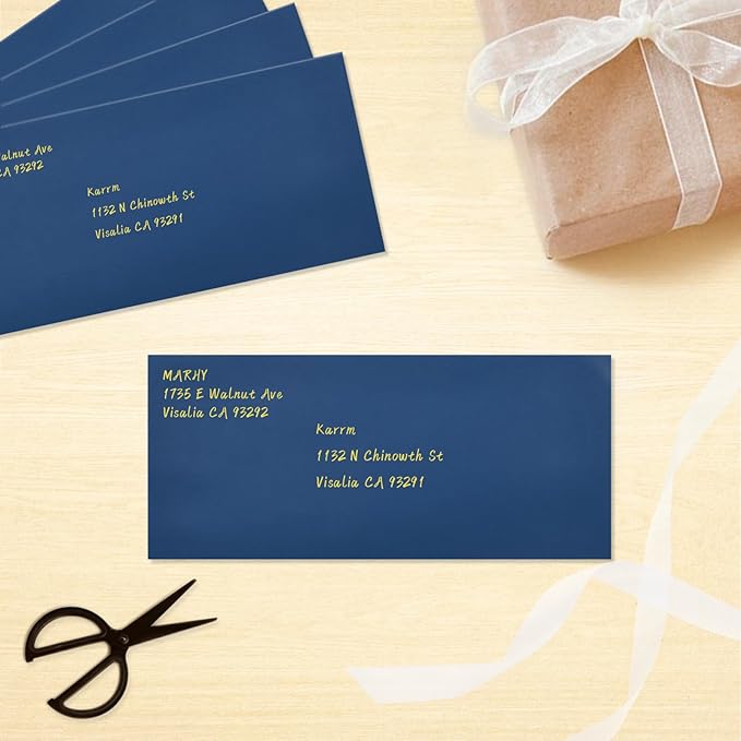 100 Pack #10 Business Envelopes, Navy Blue Standard Envelopes Self Seal, Letter Size Mailing Envelopes for Checks Letters Invoices Statements Birthday Graduation Wedding,4 1/8 x 9 1/2 Inch