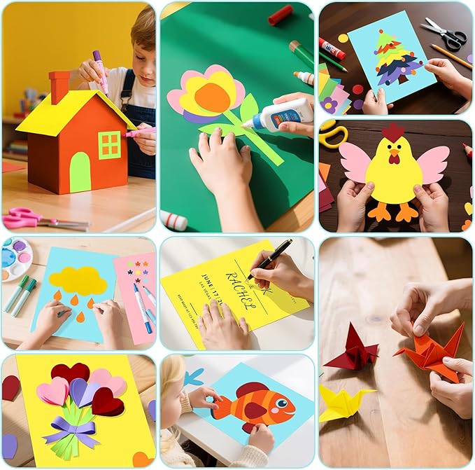 360 Sheets Colored Cardstock 8.5" X 11", 9 Assorted Colors Construction Paper 200 GSM Card Stock Printer Paper 8.5 x11 for Scrapbook, Cricut, Card Making, DIY Crafts, School Supplies,Party Decorations