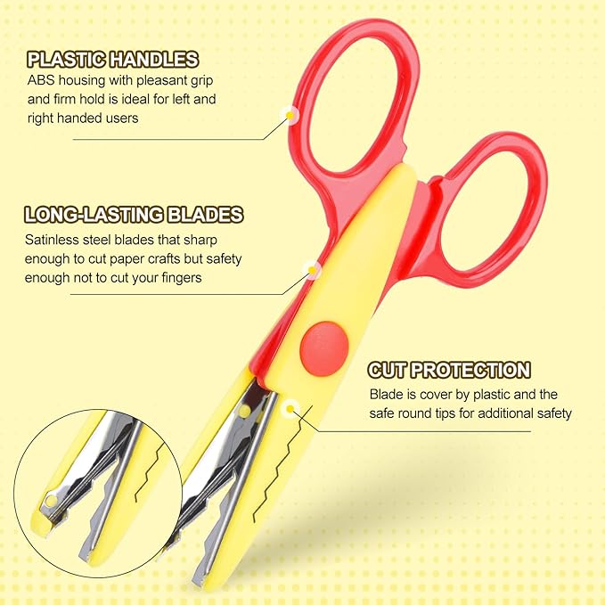 UCEC 42 Pack Craft Scissors Decorative Edge, Hole Punch Shapes Craft, Cardstock Paper for DIY Art, Crafts, Scrapbook, Card Making, School Supplies