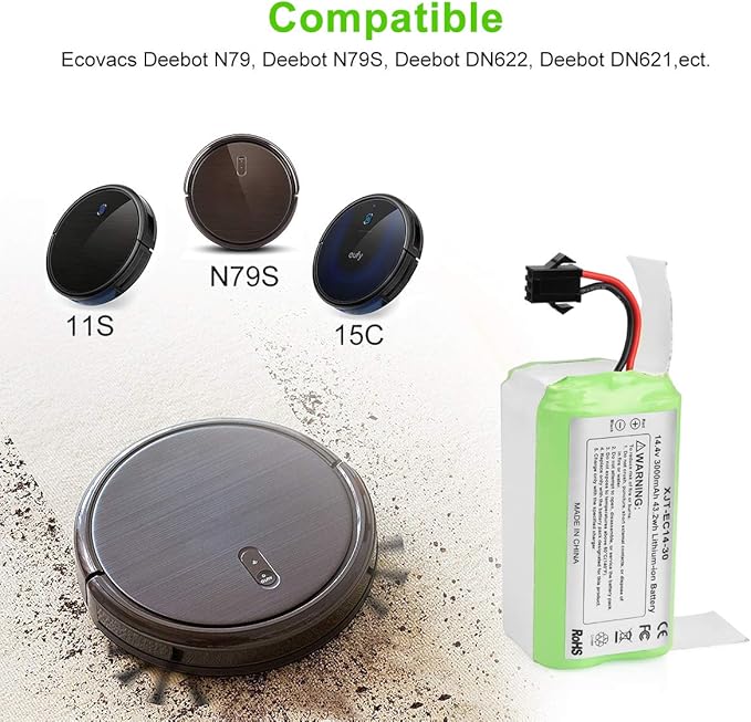 Powilling Upgraded 3500mAh N79 14.4V Battery for Eufy RoboVac 11 11S 30 15C 25C 35C Robot Vacuum Cleaner for Ecovacs Deebot N79 N79S Deebot 500 600 DN622, Goovi F007C D380