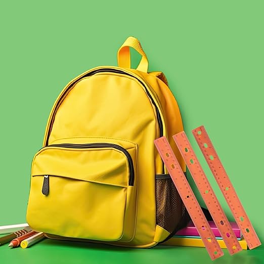 28 Pack Plastic Ruler 12 Inch Transparent Rulers - Metric Bulk for Kids School Office Classroom, Orange