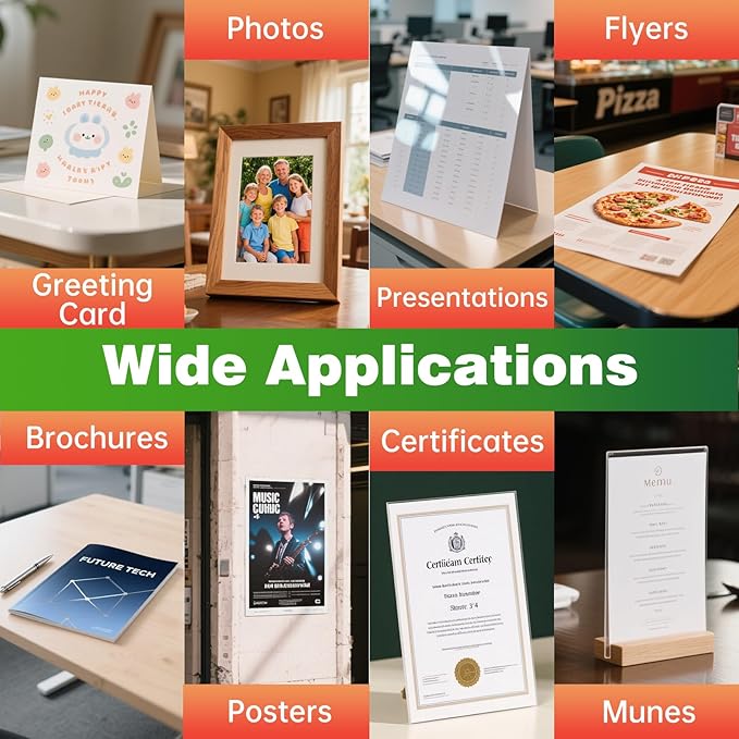 40 Sheets glossy Photo Paper Coated 8.5x11 180Gsm 49lbs 8.5Mil For Inkjet and Laser Printer Uinkit (8.5x11x40)