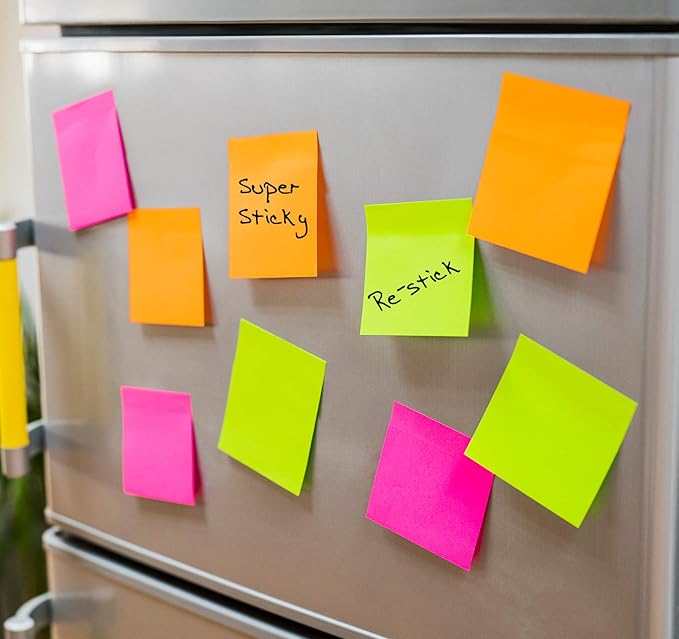 Large Sticky Notes,1200 Sheets Memo Pads,3 x 5 in Bright Colored Note Pads,Clean Removal Super Self-Stick Notes,12 Colors Notepads,Pastel Ruled Post Stickies for Office,Home,School Supplies