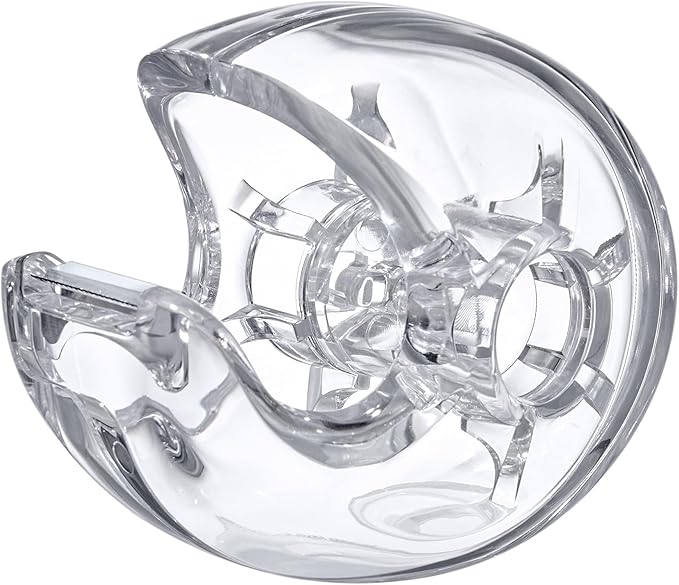 Amazing Abby - Tania - Acrylic Tape Dispenser, Plastic Label Roll Holder, Clear Sticker Organizer, Perfect Office Desktop Storage Solution for Tapes, Labels, Stickers, and More