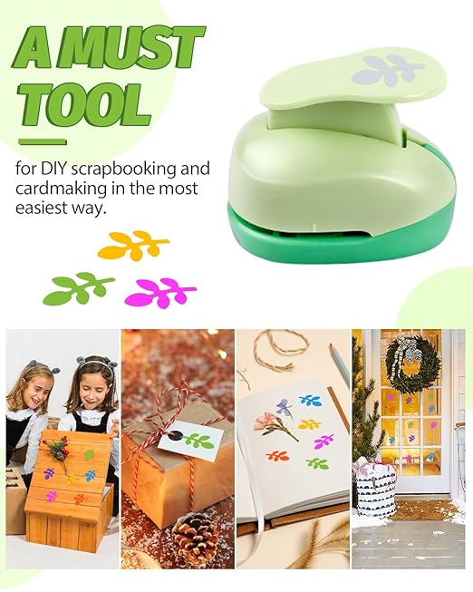 UCEC Cherry Leaf Punch 1 Inch, Hole Punch Shapes Lever Action Craft Paper Punches for Crafting Scrapbooking, Thanksgiving Day, Autumn and DIY