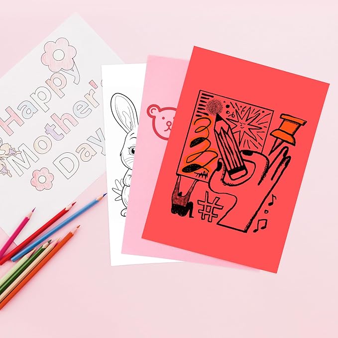 M&G 100 Sheets Red Copy Printing Paper, 8.3 X 11.7 inch Color Printer Papers, Red Construction Paper for Card Making Scrapbooking School Office Party DIY Craft