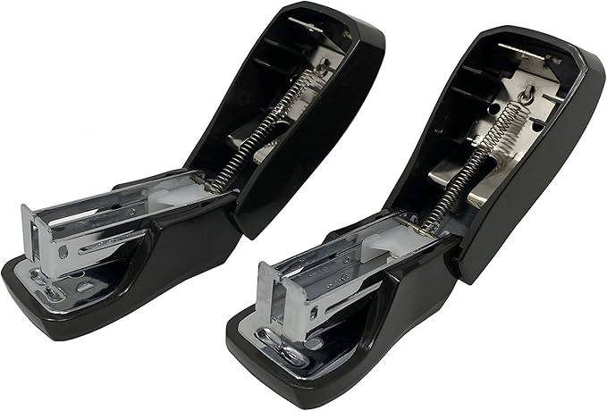 Aria Premium Mini Stapler Set by PraxxisPro - with Built-in Staple Removers, 2000 Standard Staples Included - for Office, School, and Travel (Black and Black)