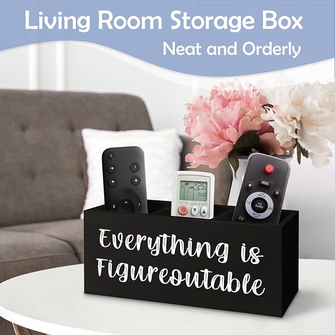 SNNDER Everything is Figureoutable Pen Holder, Inspirationsl Desk Decor, Positive Gifts for Women Men, Motivational Acrylic Pen Pencil Holder Organizer for Home Office Desk Accessories