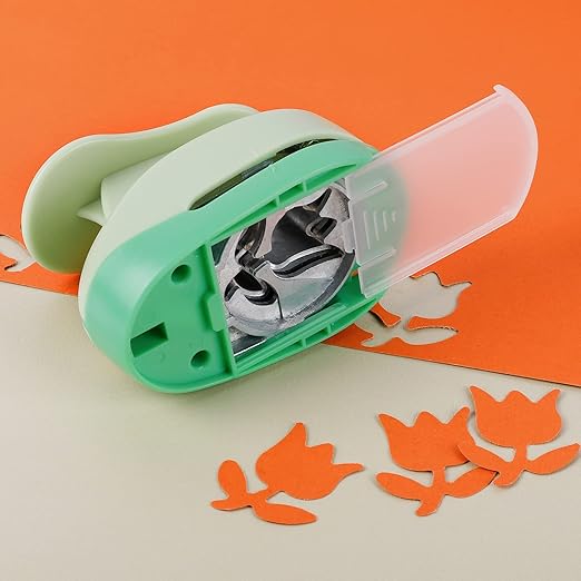 UCEC 2 Inch Circle Punch, Craft Hole Punch for Paper Crafts, Large Decorative Hole Punch for Kids Paper Crafts, Card Making, Scrapbooking (Tulip Shape)