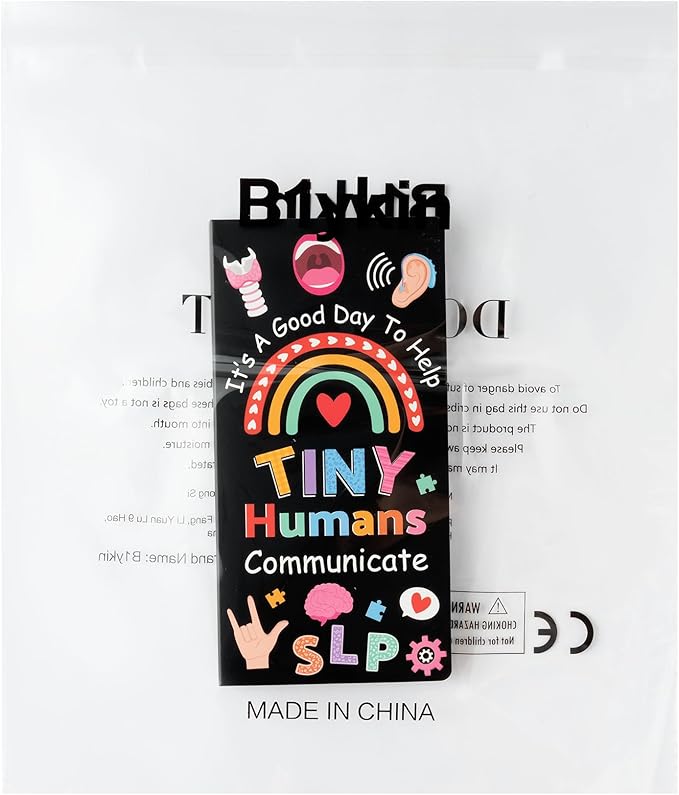 B1ykin Sticky Notes Set, Cartoon Theme Cute Self-Stick Notes Pad Speech Therapy SLP Appreciation Gifts, Self-Adhesive Writing Memo Pages Sticky Notepad for School Office (Speech Language Pathologist)