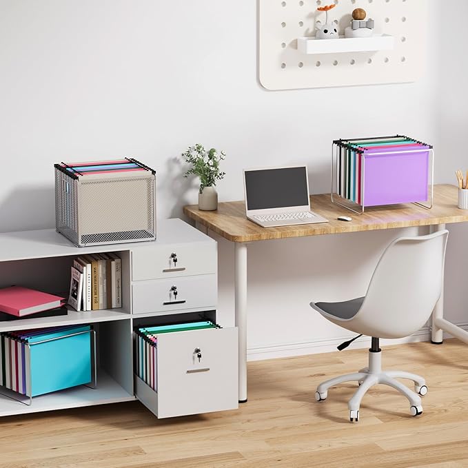 Plastic Hanging File Folders Letter Size,Heavy Duty 1 Inch Expansion,12 Pack Reinforced Extra Capacity Hanging Folders with Tabs,Durable File Cabinet Folders for Office School Home,Colorful