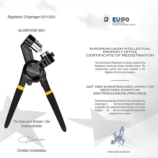 Grommet Tool Kit, Eyelet Tool Multi-Purpose Handheld Manual Hole Punch Rivet Press Plier Crimper 3 Interchangeable Dies with 900 Set 7/32" 5/16" 3/8" Metal Grommets Washers