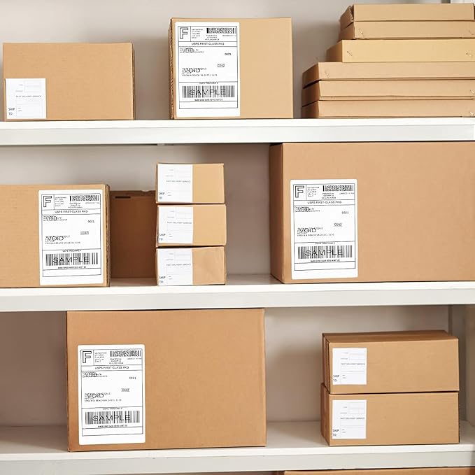 FungLam 10 Rolls 4"x6" Direct Thermal Printer Label, Shipping Labels Compatible with Zebra, Rollo and Most Thermal Printer, Perforated Postage Label Paper, 250 Labels/Roll