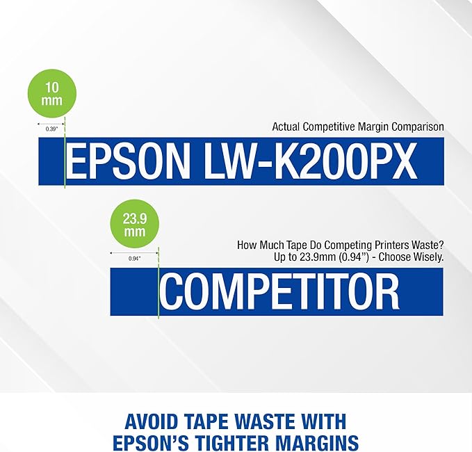 LABELWORKS Epson LW-K200PX-DBL Portable QWERTY Keyboard Label Maker for Home & Hobbies - Craft, Organize, and Personalize - Dark Blue Printer