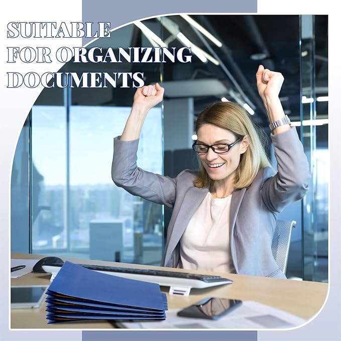 36 Pcs Classification Folders Letter Size, 1 Divider Pressboard File Folder with Fasteners, Expanding File Organizer Bulk for Teachers, Clergy, Office, Church, Christmas Donations (Dark Blue)