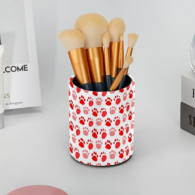 Pen Holder Stand, Makeup Brush Holder for Women, Durable Desktop Organizer Dog Paws Animal Pencil Holder Pot for Office Home Dorm