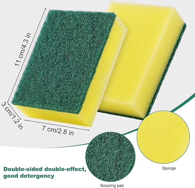 Individually Wrapped Sponges, Kitchen Dishwashing Sponge Bulk, Non Scratch Dishes Scouring Pad Dishcloth, Odor-Free Sponge Wipes for Household Cleaning Dishes Travel Apartments (40 Pack)