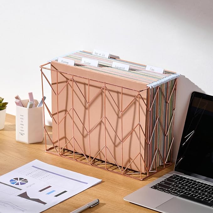 25pcs Decorative Hanging File Folders,Filing Cabinet, Letter Size with 1/5-Cut Adjustable Tab Durable 12 Color Assorted,Pastel