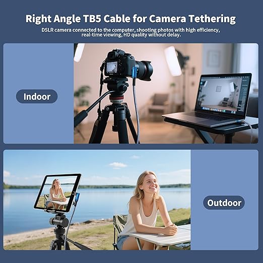 240W for Thunderbolt 5 Cable Right Angle 3.3 ft, 120Gbps Bandwidth, 80Gbps, Dual 8K, 4K 540Hz, Triple 4K 144Hz for iPhone 17, Thunderbolt 4, USB4, SSD, MacBook M4 Pro, Dock, eGPU, Mac mini M4 / M4 Pro