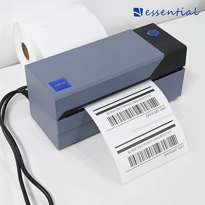 ESSENTIAL 4"x 2" (101mm × 50mm) Direct Thermal Barcode Labels, Shipping Labels, Compatible with Zebra & Rollo Label Printer, 750 Labels of Roll (12 Rolls, 9000 Labels)