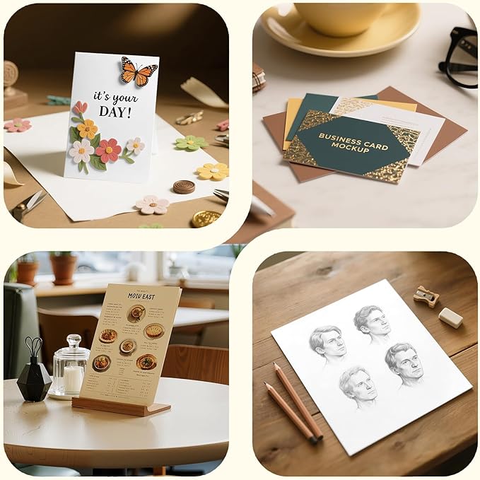 White Cardstock 8.5 x 11,White Card Stock,Cardstock Paper,Copy Paper for Printer,40 Sheets Card Stock Paper for Invitations,Menus,DIY Cards,Tags,Cards Making,Certificate,Construction,Office Printing