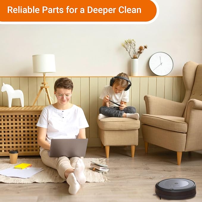 Yojolee Replacement Parts Compatible with iRobot Roomba J7 J7+ J5 J5+ J6 J6+ J8 J8+ J9 J9+ i e j series Vacuum Cleaner Accessories Kit,Front Caster Wheel,Rubber Brushes,3 HEPA Filters,6 Side Brushes