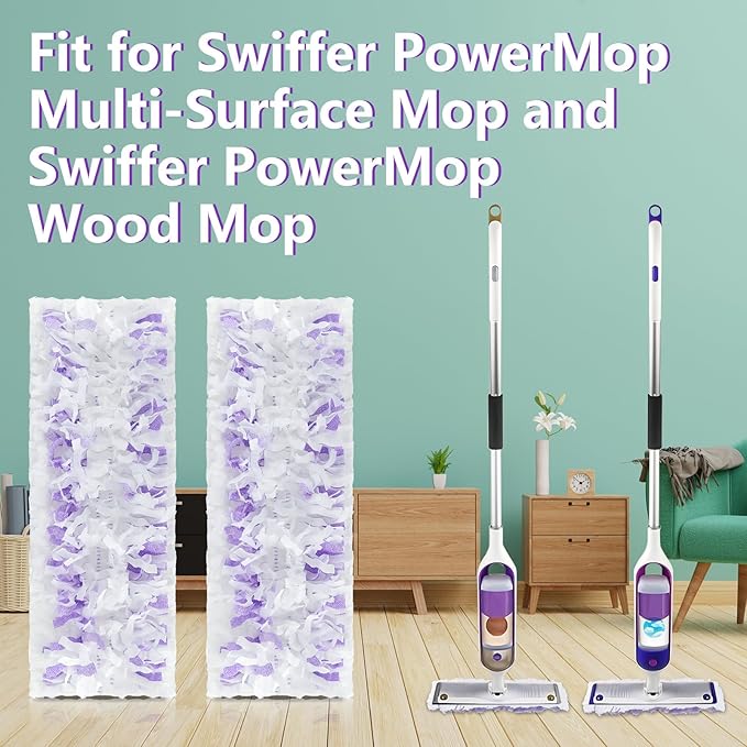 Power Mop Refills for Power Mop Multi-Surface Mop,Power Mop Pads for PowerMop Wood Mop,Compatible with Power Mop,Power Mop Pads Refills for Floor Cleaning,24 Count
