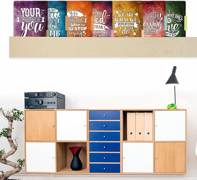 PARTH IMPEX 12 Pack Decorative File Folders, 1/3 Cut Tab with Assorted Positions, Letter Size Paper Holders (9.37” x 11.75”) Matte Finish Laminated for Office School Work - Inspirational Quotes Design