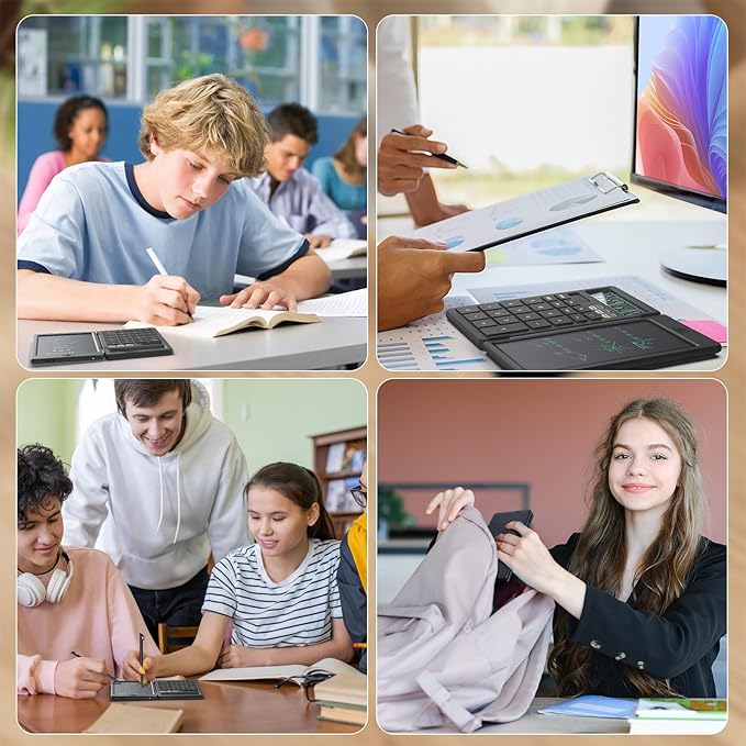 Desk Calculator with Erasable LCD Notepad Calculators ROATEE Desktop Basic Calculators for Middle School Cute Pocket Simple Calculator Office Desk Accessories Supplies Home Office Essential Big Button