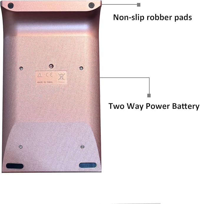 Solar Gold Calculator Standard Function Desktop Calculator LCD 10-Digit Desktop Calculator for Office, Home (Rosegold)