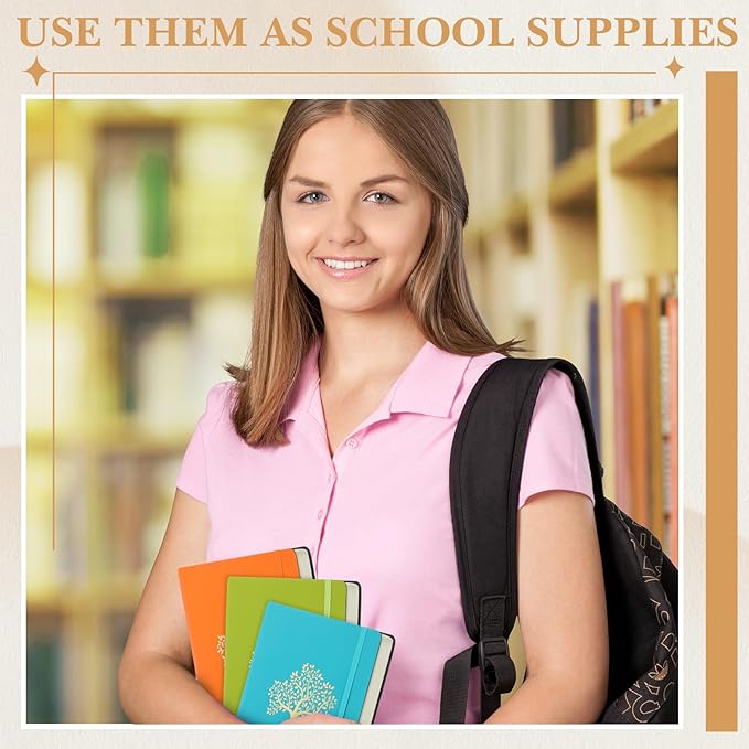 10 Pack Lined Journal Notebook A5 Leather Hardcover Journals for Writing 200 Pages 10 Colors Notepad for Travel Work School Office Business Note Taking Diary 5.7" x 8.3" (Bright Color)