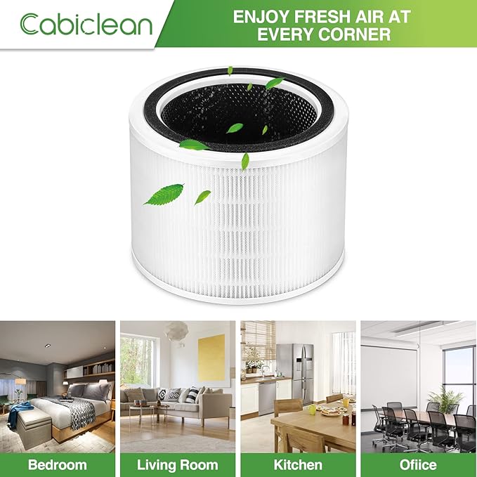 Cabiclean 2 Pack Core 200S Replacement Filter, Compatible with LEVOIT Core 200S Smart WiFi Air Purifier, 3 Stages Ture HEPA Filter, Compare Part# Core 200S-RF, Core 200S-P