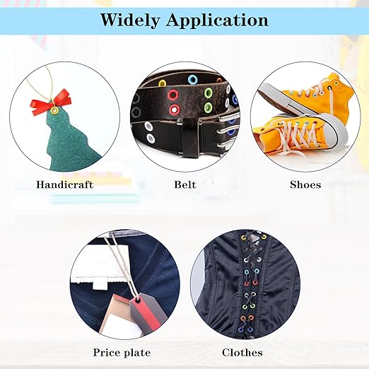 Honoson 3/16 Inch Grommet Tool Kit Eyelet Plier Set Hole Punch Grommet Hand Press Pliers with 200 Pieces of Eyelets for Shoes Clothes Bags(Multicolor)