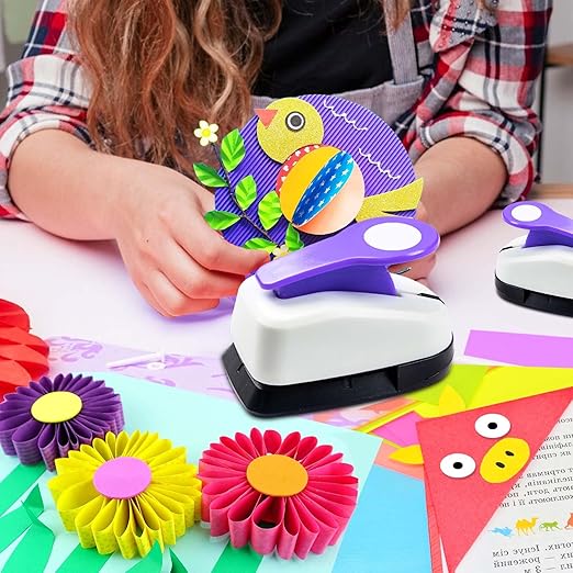 Circle Hole Punch Set for Scrapbooking, Craft Circle Hole Punch 2 Inch 1.5 Inch 1 Inch 5/8 Inch 3/8 Inch, Circle Paper Punchers for Card Making, Crafting DIY Albums Photos Office Supplies