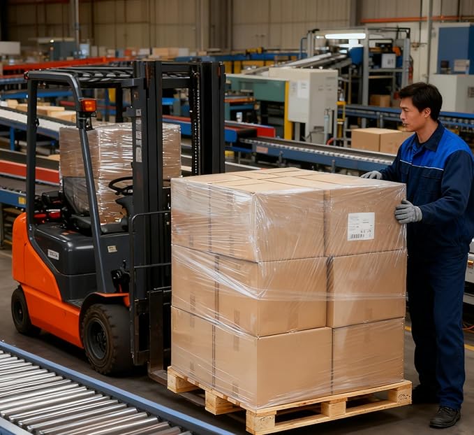 Stretch Wrap for Home & Office: 80 Gauge Heavy Duty Plastic Pallet Wrap, 18" x 1500 Ft for Securing Boxes, Moving, Packing Parcels & Furniture Protection (1 Roll)