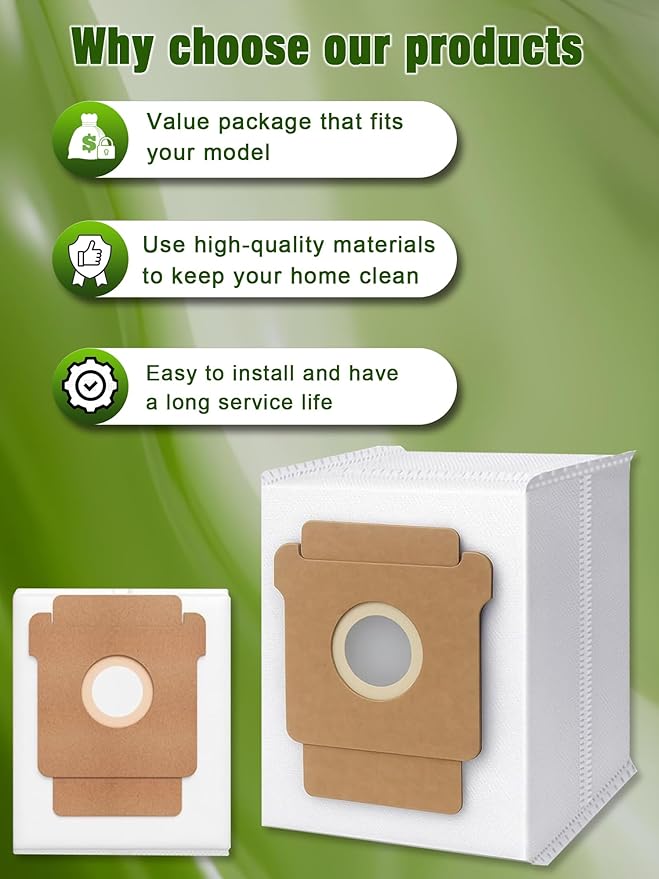 E-HAO 405 & 505 & 705 Vacuum Dust Bags Replacement Parts for iRobot Roomba 705/505/405/504/105/104/Q0520/Q0120/Q011/Y0110/Y0140/Essential Vac, 14-Pack