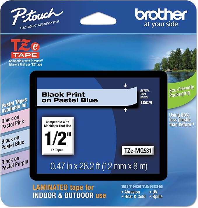 Brother Extra Strength Adhesive Tape 24mm x 8m Black On Clear (TZe-151)