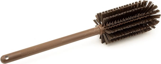 SPARTA Large Water Bottle Brush Ideal for Wide-Mouth Jars, Bottles and Tumblers, Dishwashing Tool with Handle for Home and Commercial Kitchens, Plastic, 16 Inches, Brown
