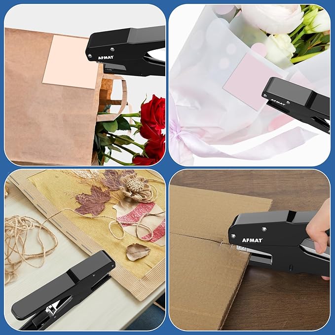 AFMAT Effortless Plier Stapler, Metal 30 Sheet Stapling Plier, 15000+ Stapling Times, with Staples & Reload Button, Handheld Stapler Heavy Duty, Space Save Size, Good for Office, Home, School, Black