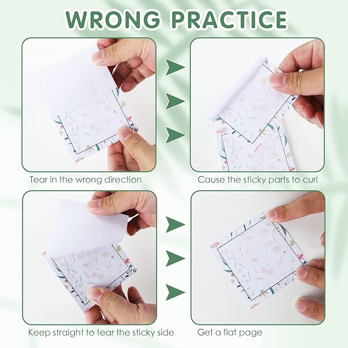 9 Pieces Flower Sticky Notes Adhesive Flower Memo Notes Self-Stick Note Pads for School Office Home Supplies Students Teachers Present, 9 Styles