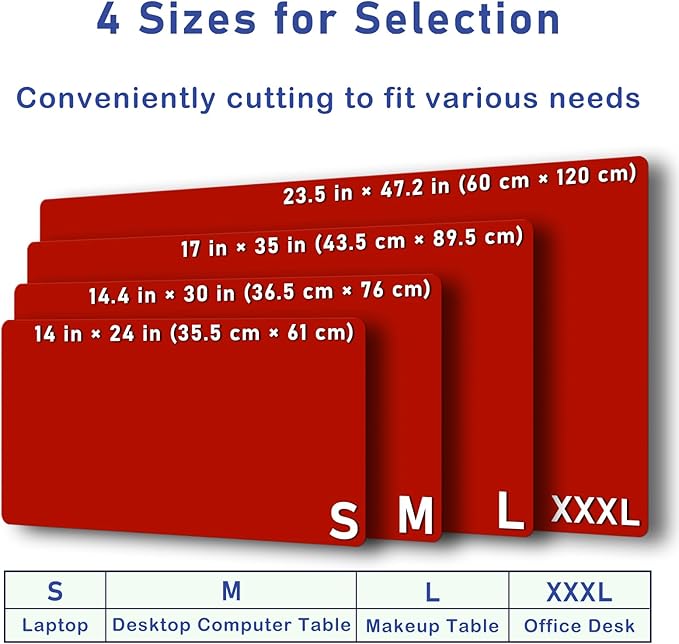 Boutilon Leather Desk Pad Protector,Non-Slip Mouse Pad,Laptop Desk Pad,Office Mouse Mat,Waterproof Leather Desk Blotter,Desk Writing Pad for Office and Home (XL-Red,35.4"x 15.7")