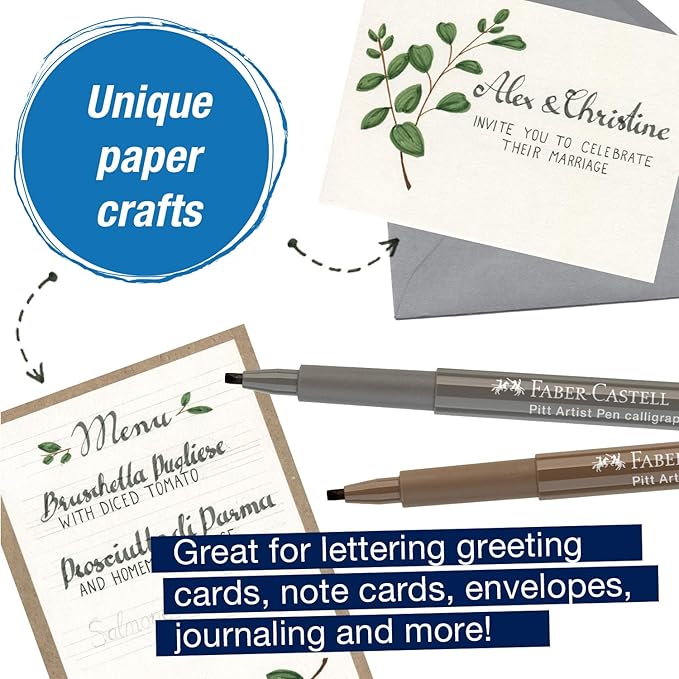 Faber-Castell Calligraphy Pitt Artist Pen Set - 6 Subtle Toned Calligraphy Pens