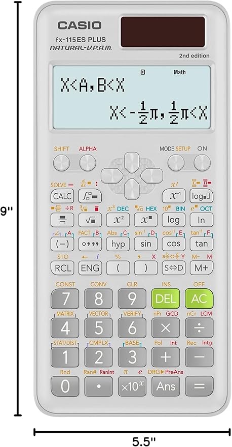 Casio fx-115ES Plus 2nd Edition – Advanced Scientific Calculator | 280+ Functions, Natural Textbook Display℠ | Ideal for Math, Science, Engineering & Statistics