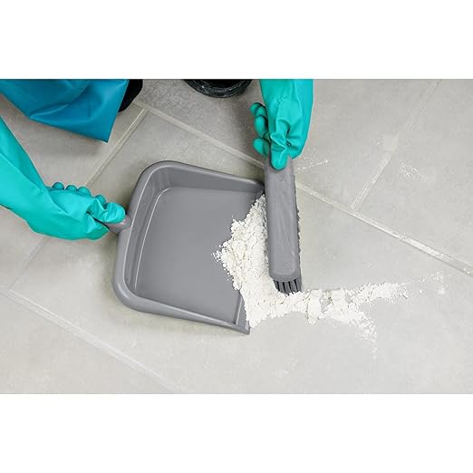 SPARTA Large Handheld Dustpan with Hanging Hole, Heavy-Duty Plastic Dustpan with Wide Lip for Countertops and Surfaces, Plastic, 10 Inches, Gray, (Pack of 12)