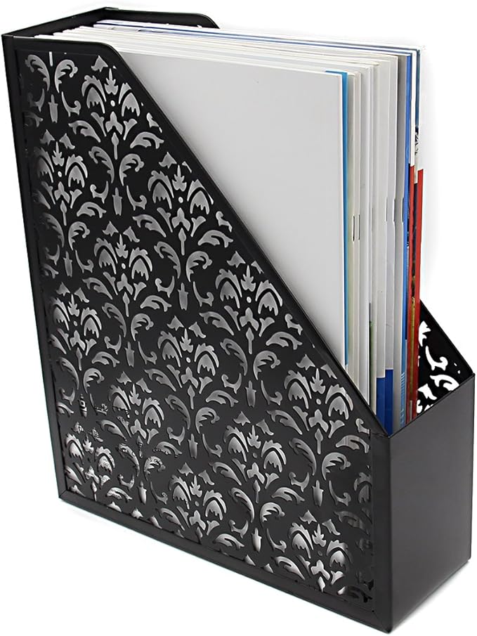 EasyPAG Desk Organizer Set - Pencil Holder Letter Sorter File Holder Business Card Holder and Sticky Note Holder, Black