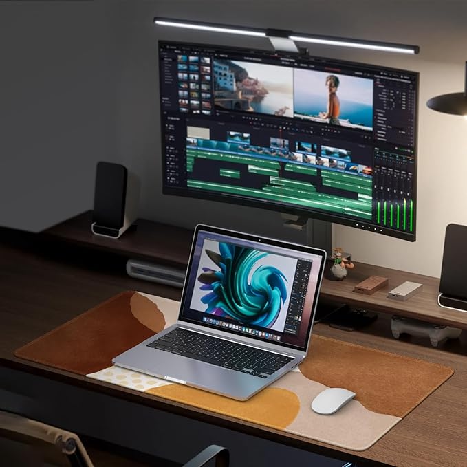 HAOCOO Mouse Pad, Computer Desk Mat, Large Mouse Pad for Desk, XXL Gaming Boho Mousepad Cute for Desktop with Non-Slip Base, Waterproof Laptop Keyboard Mat for Office Home,Boho Brown Tan